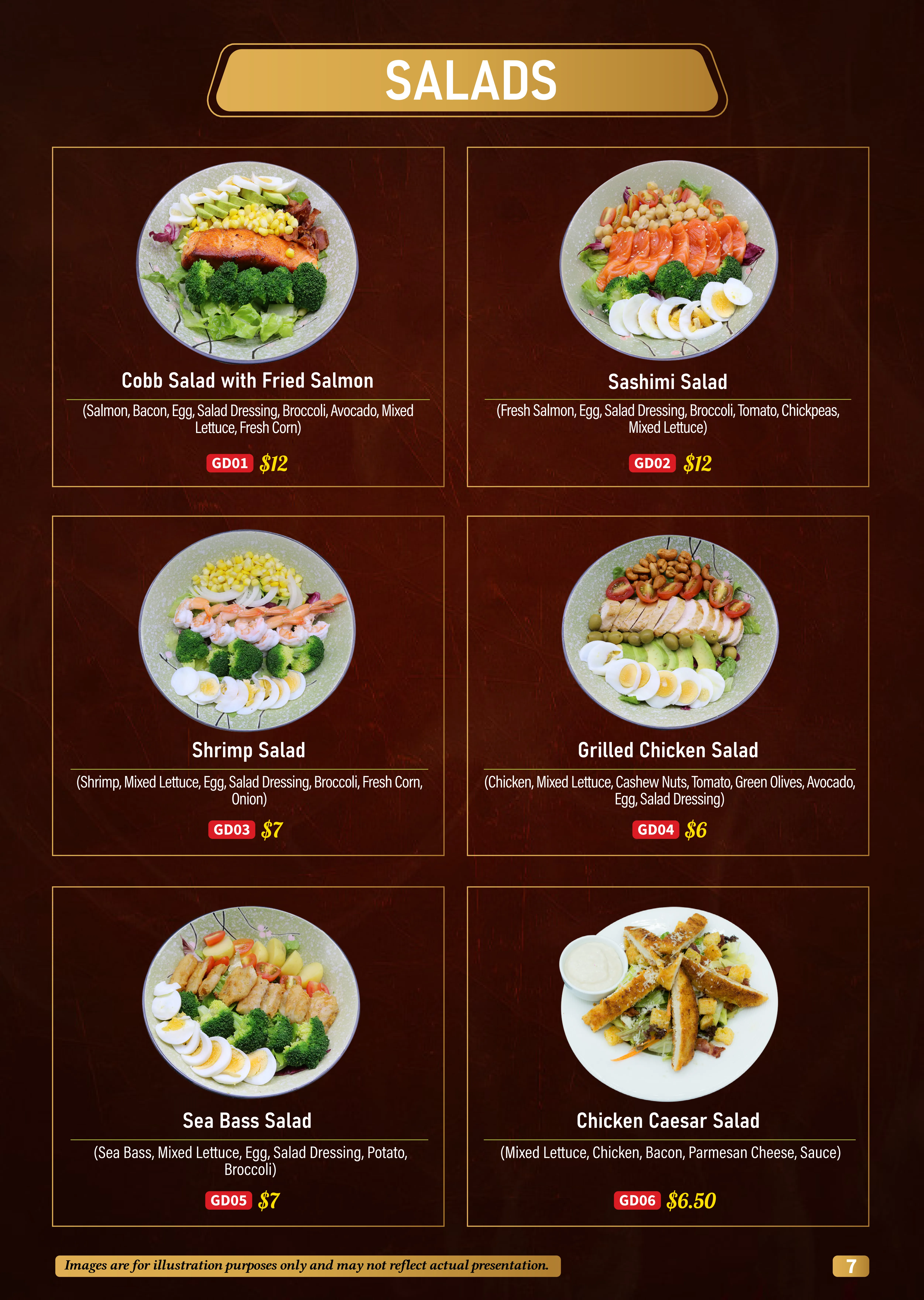 Salad Selection Menu 1